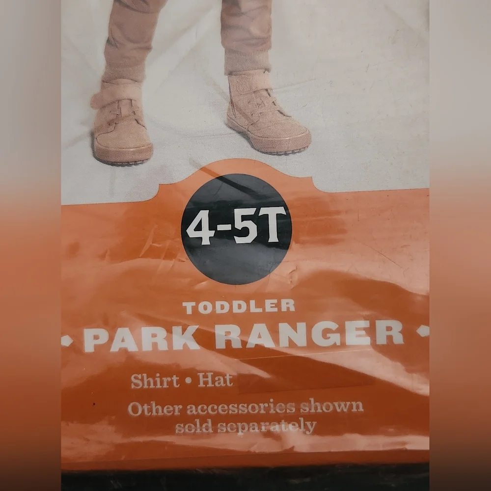 Hide‎ and Eek New Toddler Park Ranger Halloween Costume Shirt and Hat Size 4-5t